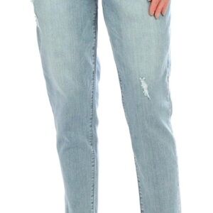 Democracy Blue Ankle Cropped Jeans with Distressing